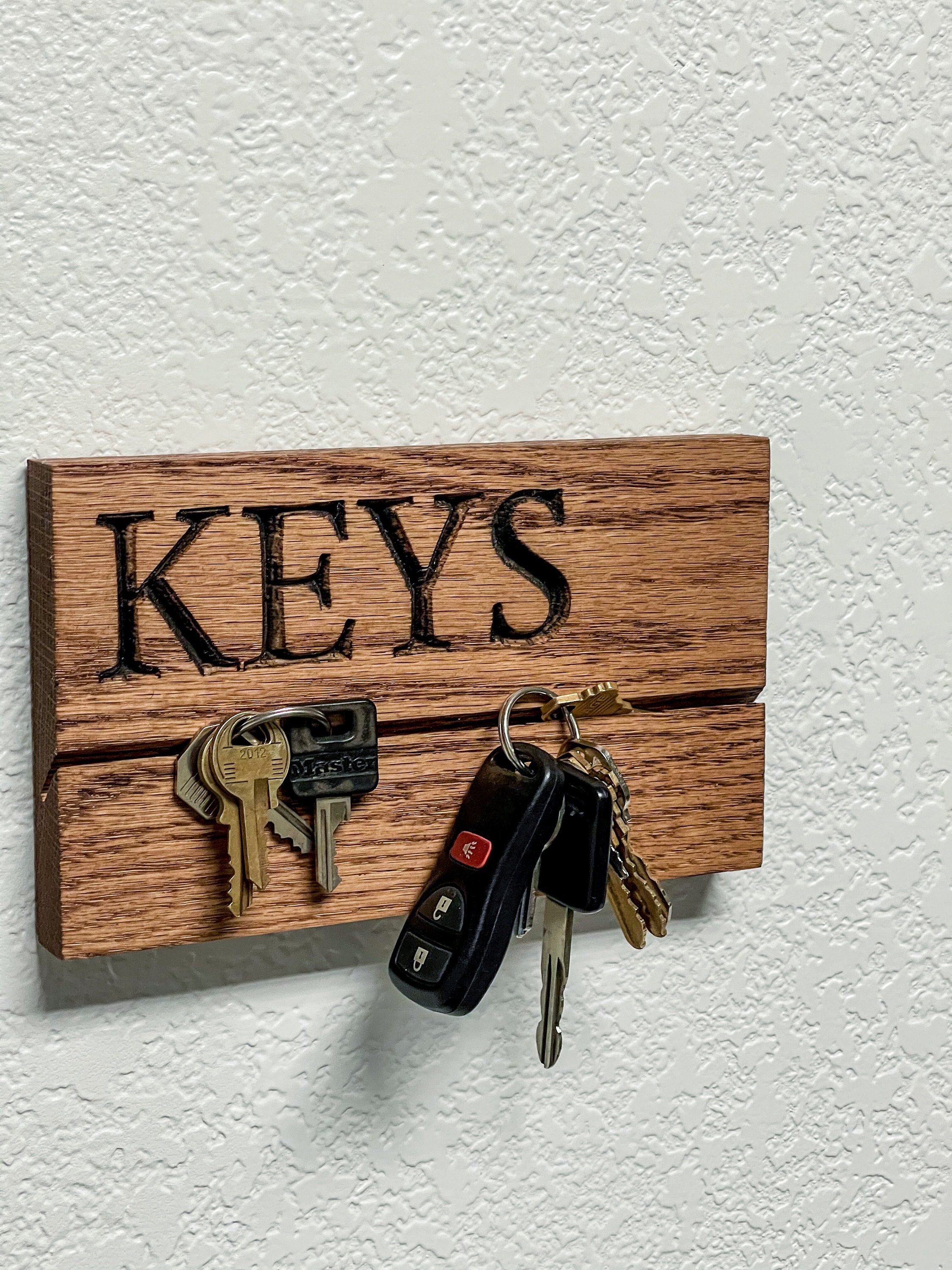 Oak Wood Key Holder Personalized Key Holder Housewarming Etsy
