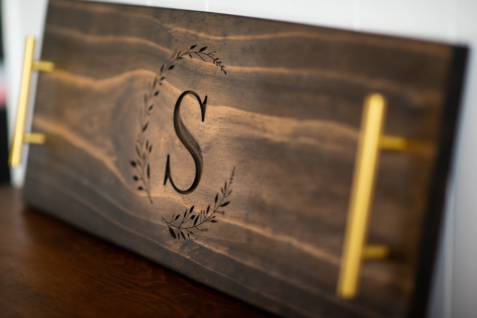 Monogrammed Letter Charcuterie Board With Handles Perfect for Etsy