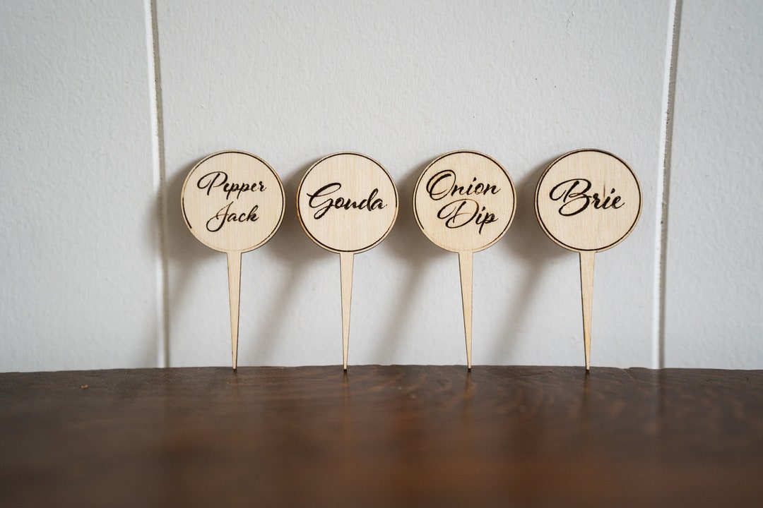Wooden Cheese Markers, Grazing Table Prop, Charcuterie Board