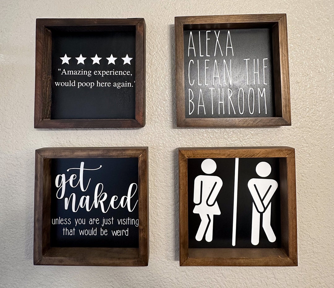 Funny Bathroom Signs, Wall Decor, Farmhouse Bathroom Signs, Bathroom ...