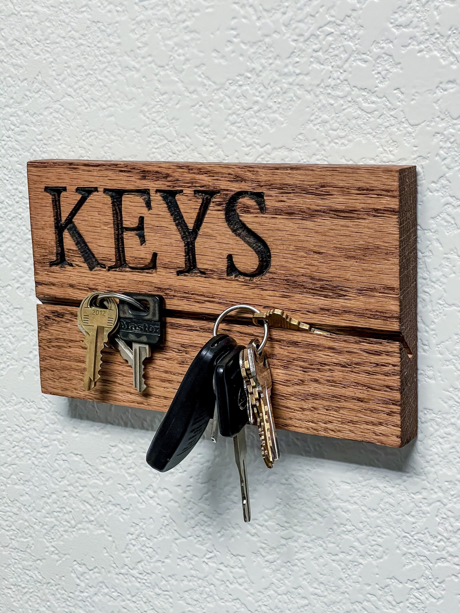 Oak Wood Key Holder Personalized Key Holder Housewarming Etsy