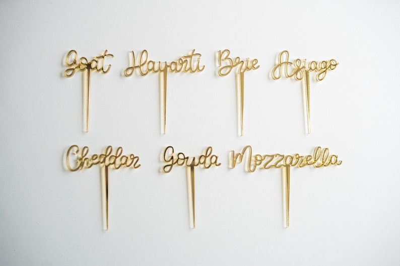 Gold Cheese Markers Set Grazing Table Prop Charcuterie Board Etsy