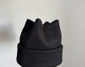 Black Super Cozy 4 Point Beanie