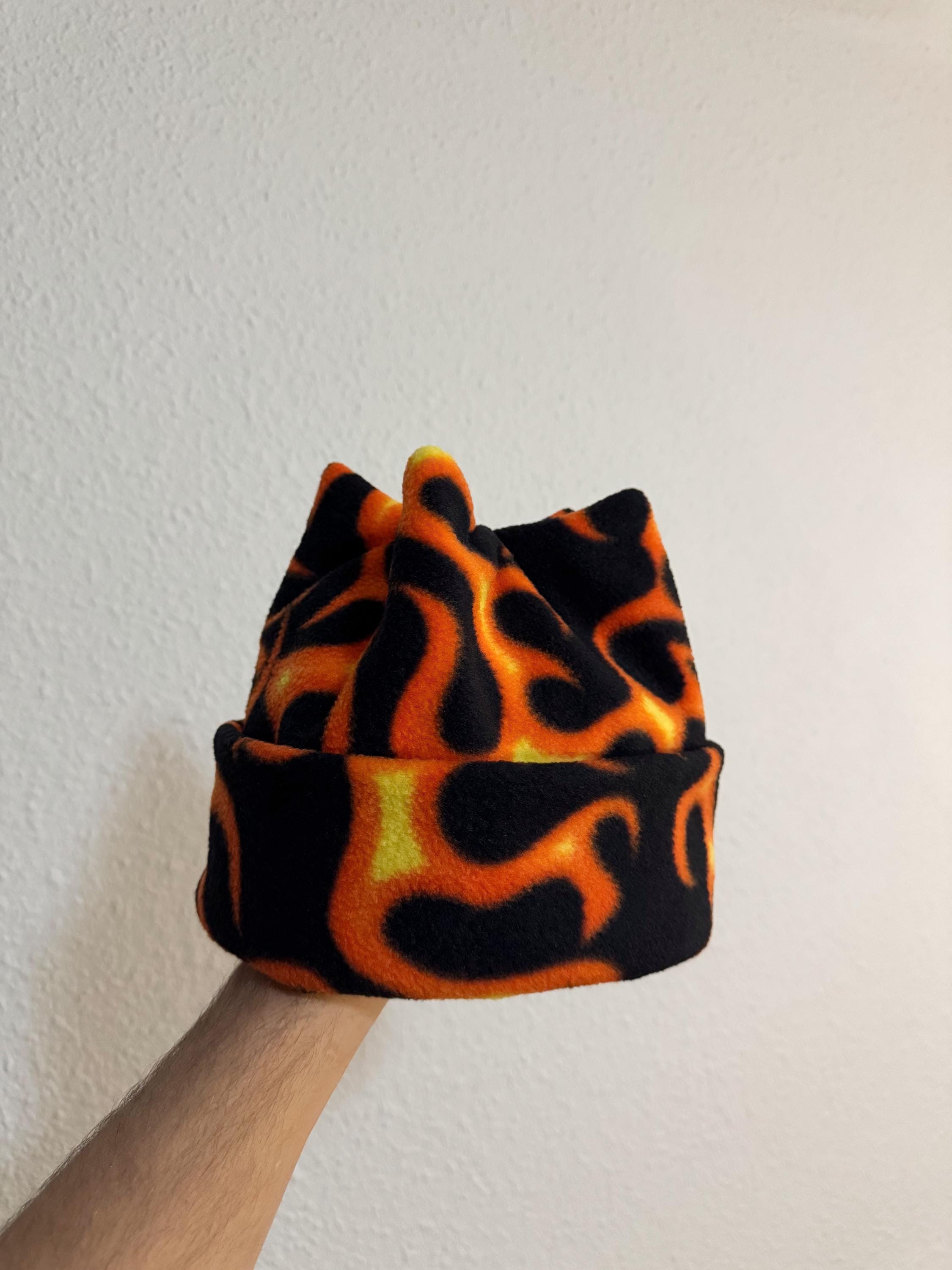 Fire Flame Super Cozy 4 Point Beanie - Etsy
