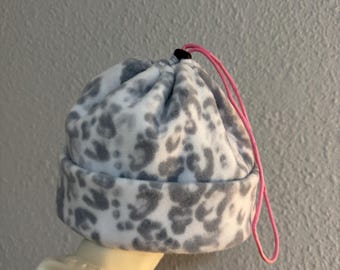 White Leopard Super Cozy Cinch Beanie