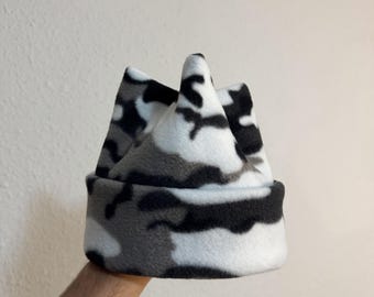 White Camo Super Cozy 4 Point Beanie