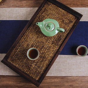 Japanese Wood Bamboo Tea Tray