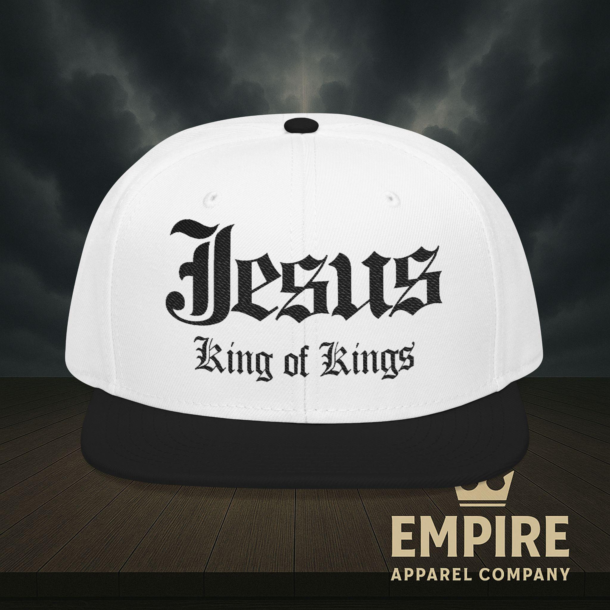 Embroidered Snapback Hat, Jesus King of Kings, Christian Streetwear, Faith Accessory, Bible Study Cap, Urban Style Headwear