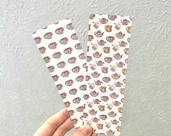 Groovy Coffee Tea Cup Bookmark Set - 2x6