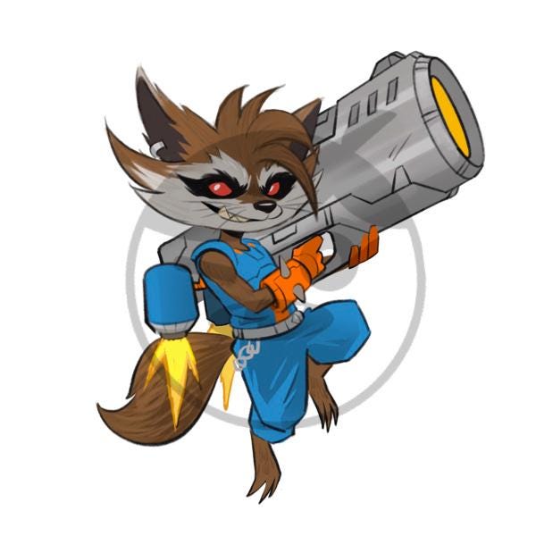 Rocket Raccoon Marvel Glossy Sticker - Etsy