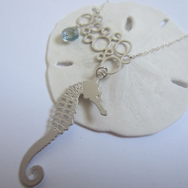 Bubbly Seahorse Necklace - Sterling Silver (0347)