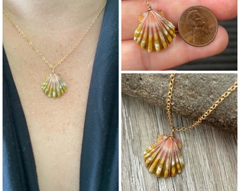 Sunrise Shell Necklace (Penny size), Handmade Jewelry Made in Hawaii, Handcrafted Hawaiian Shell Jewelry, Sunrise Shell Necklaces Hawaii