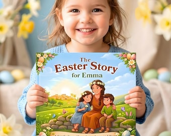 Personalized Easter Story Book for Kids, Custom Christian Children’s Keepsake Book, Faith Based Toddler Easter Basket Gift from Grandparents