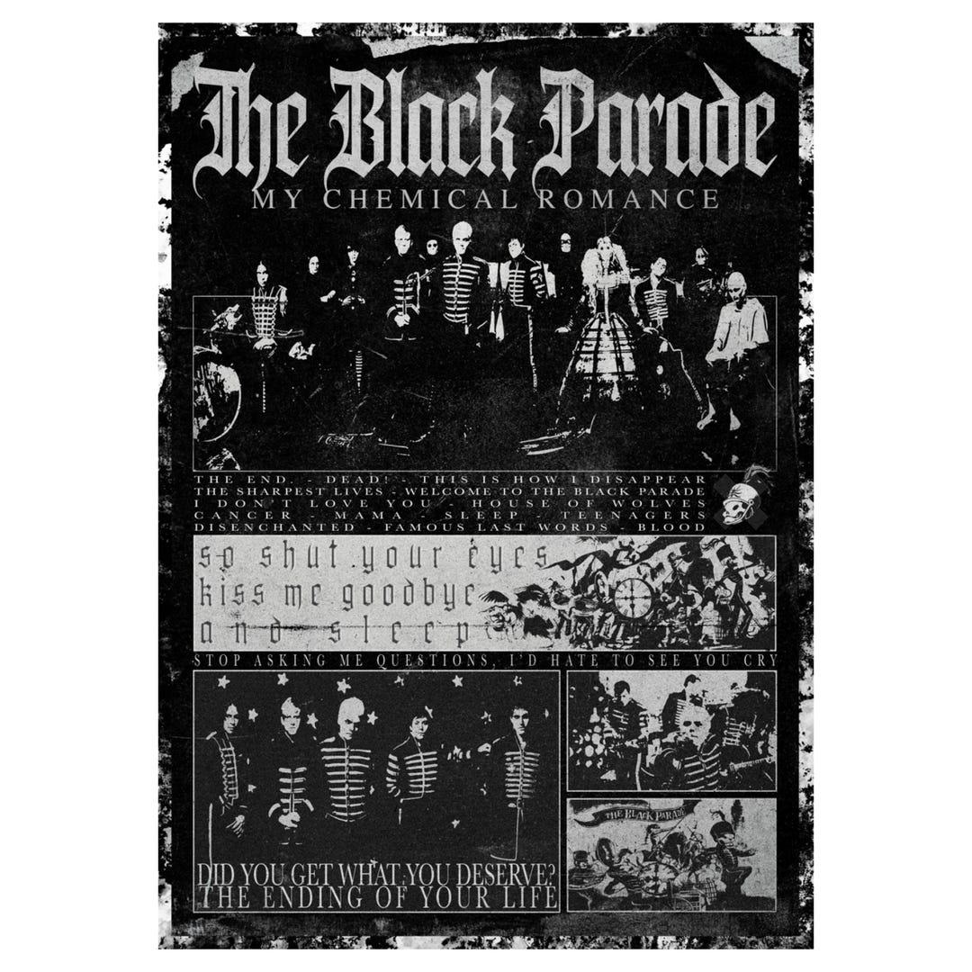 My Chemical Romance THE BLACK PARADE Album Poster, Vintage