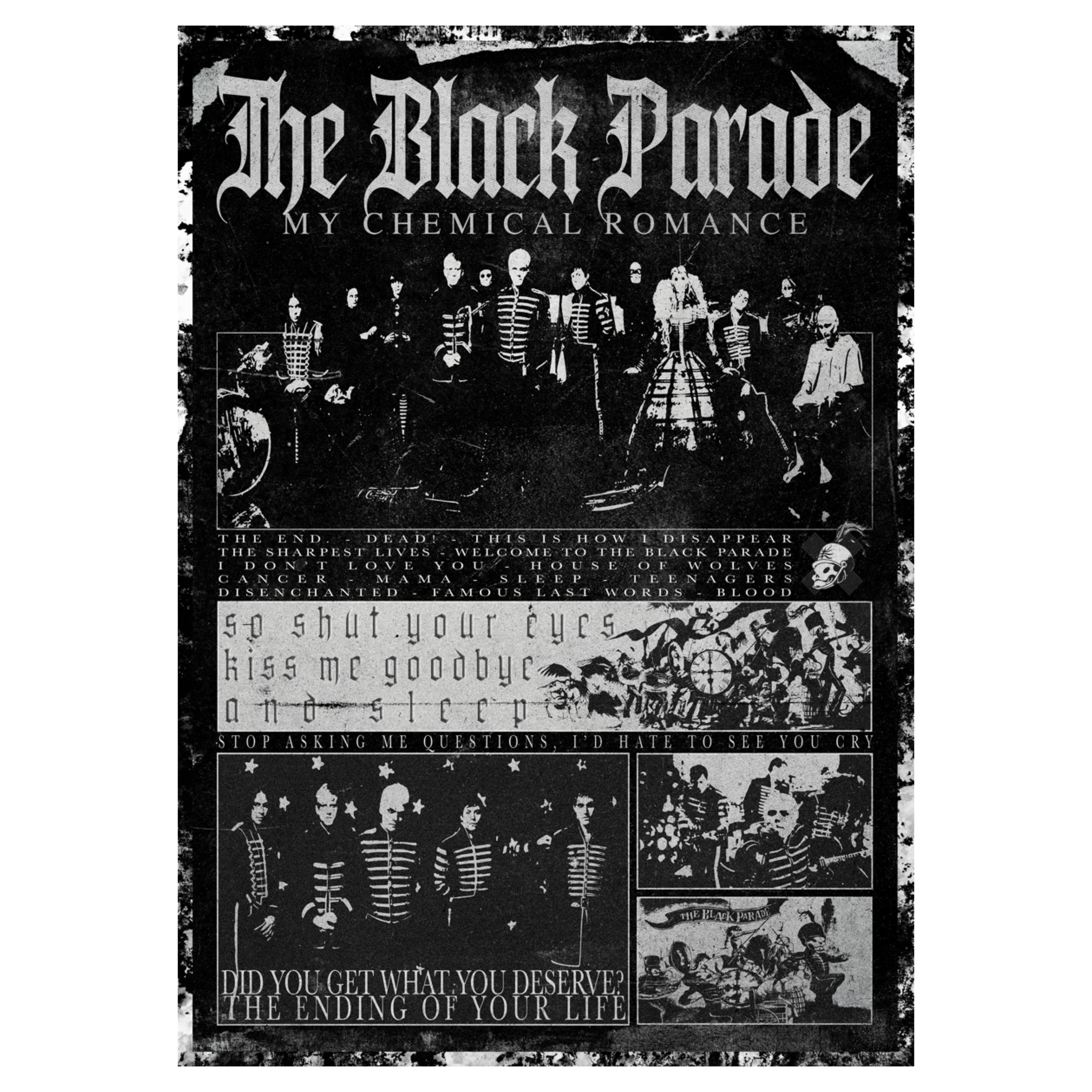 My Chemical Romance THE BLACK PARADE Album Poster, Vintage
