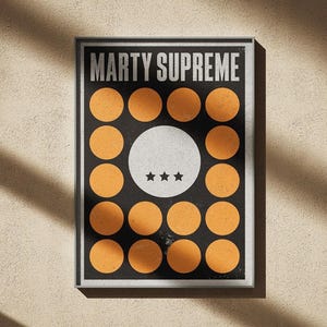 MARTY SUPREME Filmaffisch, Vintage brutalistisk filmaffisch