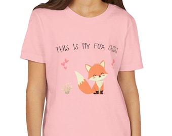 Camiseta de manga corta Fox Youth, camiseta gráfica infantil, camiseta para niños amantes de los animales, ropa infantil adorable, top divertido para niñas con frase