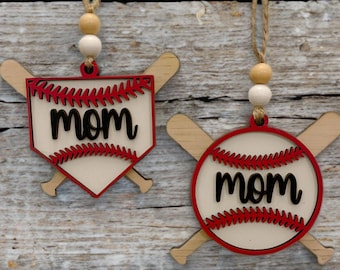 Adorno para coche "Mamá beisbolera", decoración colgante para el retrovisor