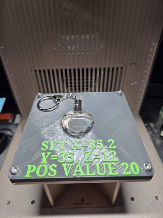 Xtool F2 Ultra UV Crystal Heart Keychain Jig – 3D Printed PETG Alignment Fixture Kit