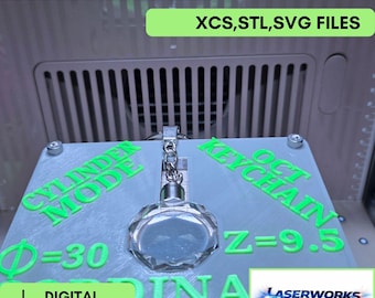 xTool F2 Ultra UV octagon keychain Jig files for crystal engraving