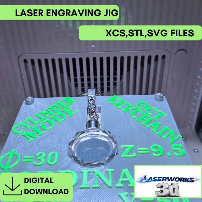 Xtool F2 Ultra UV Octagon Keychain Jig Files for Crystal Engraving - Etsy