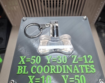 Xtool F2 Ultra UV Crystal Dogbone Keychain Jig – 3D Printed PETG Alignment Fixture (30x50x12mm)