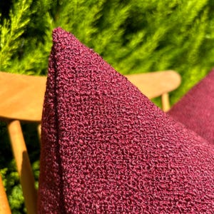 Red Boucle Lumbar Pillow Cover, Red Designer Sofa Cushion 22x22, Boucle Couch Pillow Sham, Luxury Textured Throw Pillow, Living Room Pillow