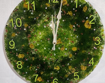 Handmade Epoksy Home Art Natural Thema 37 cm Clock