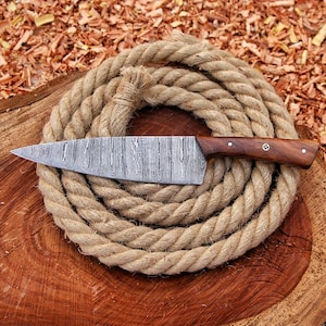 Handmade Damascus Chef Knife | Gift for Mom | Mother&#39;s Day Gift | Premium Knife | Unique Kitchen Knife  | Rose wood Handle