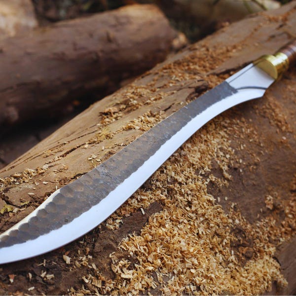 Handgeschmiedetes Scimitar-Schwert | 30" Historisches Bogenblatt | Kohlenstoffstahl Full Tang | Palisander Messing Griff mit Scheide | Tolles Geschenk
