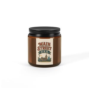 Disney Main Street USA Vintage Soy Candle, Hand-Poured Amber Jar, Large Scented Candle, Magical Disney Gift, Main Street USA Candle, Disney