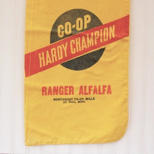 1950s seed bag, Hardy Champion Co-op alfalfa seed bag, Northwest Co-op St. Paul Minn image 4