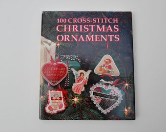 SALE! Cross stitch Christmas ornament pattern book, 100 designs, teddy bears, angels Santas, by Carol Diegel