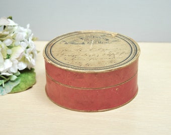 SALE! 1896 German medicine box, original prescription on top, round cardboard box, EXCELLENT antique condition