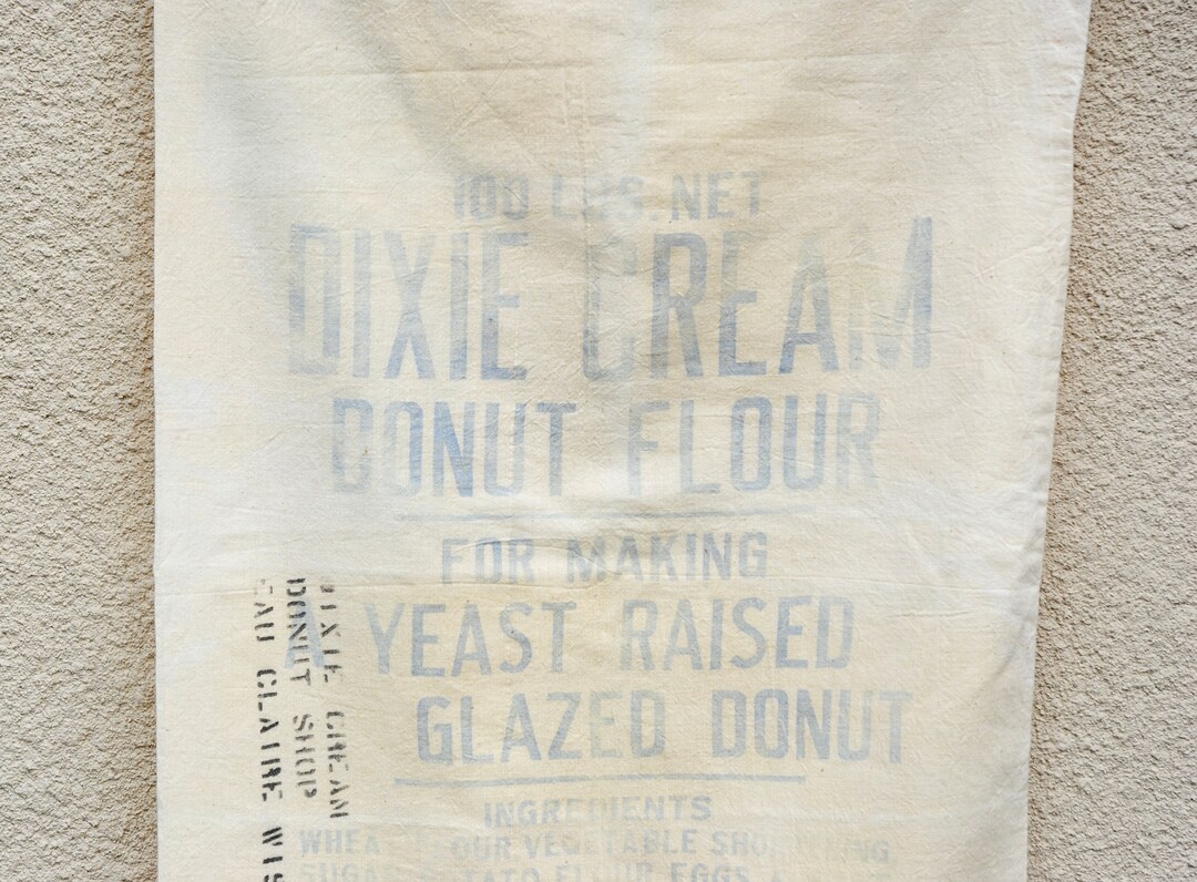 1940s-dixie-cream-donut-flour-sack-100-lb-flour-bag-etsy