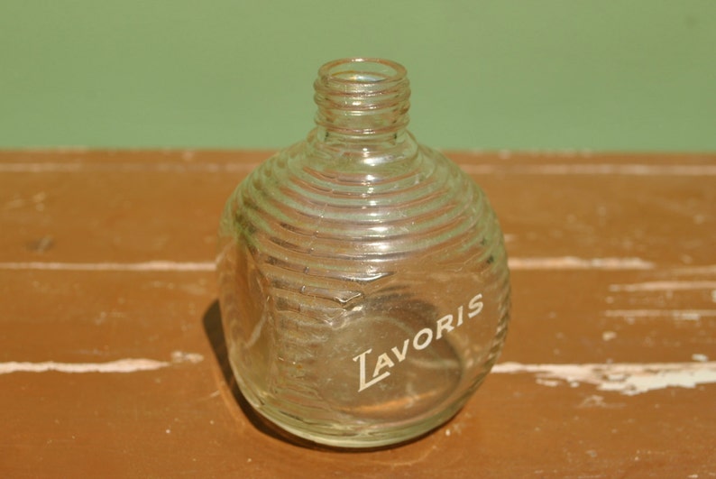 1950s Lavoris bottle, clear glass bottle or vase, excellent condition image 4