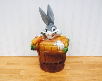 LARGE Bugs Bunny bank Warner Bros dated 1979 heavy rubber bank, large size 13" tall, Excellent condition!