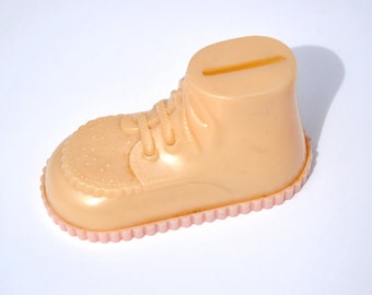 Vintage Baby Shoe Bank: Kenosha Wisconsin Advertising, 1950s plastic