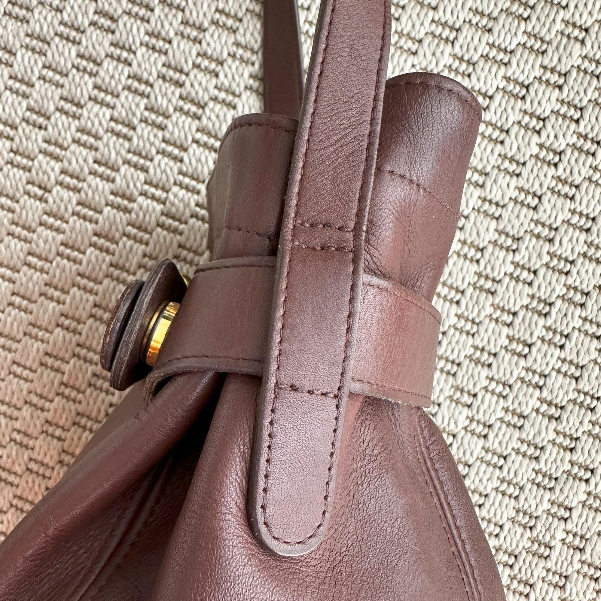 Coach Vintage Belted Pouch Bag 4156 Mahogany With Brass - SOHO