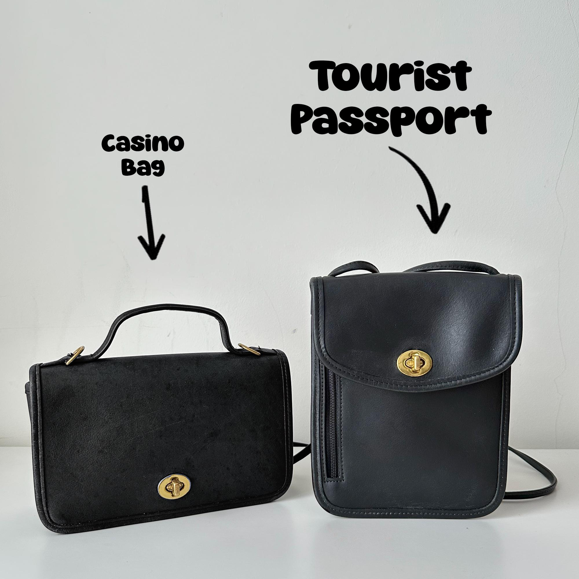 Vintage Coach Leather Passport Pouch: Black Hipster Bag, Style