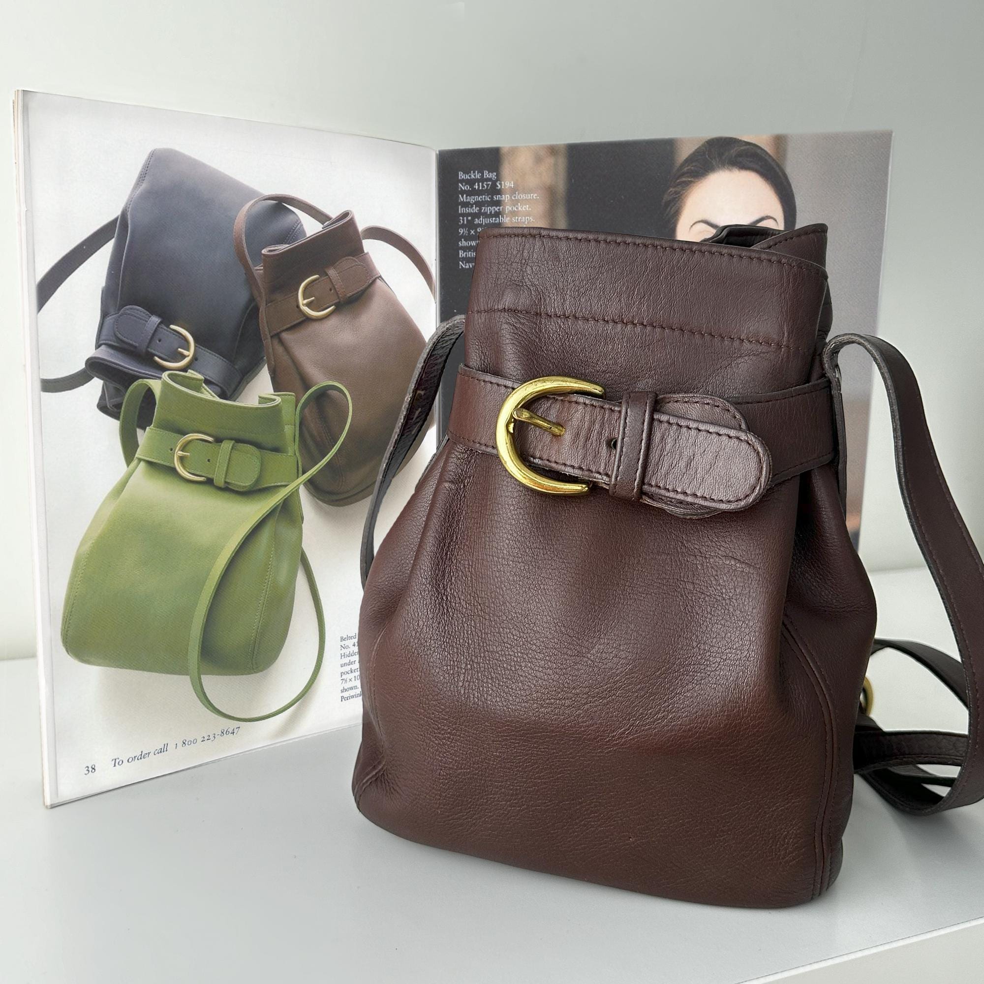 Coach Vintage Belted Pouch Bag 4156 Mahogany With Brass - SOHO