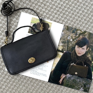 Vintage Coach Casino Bag 9924 - Black With Brass Turnlock Closure