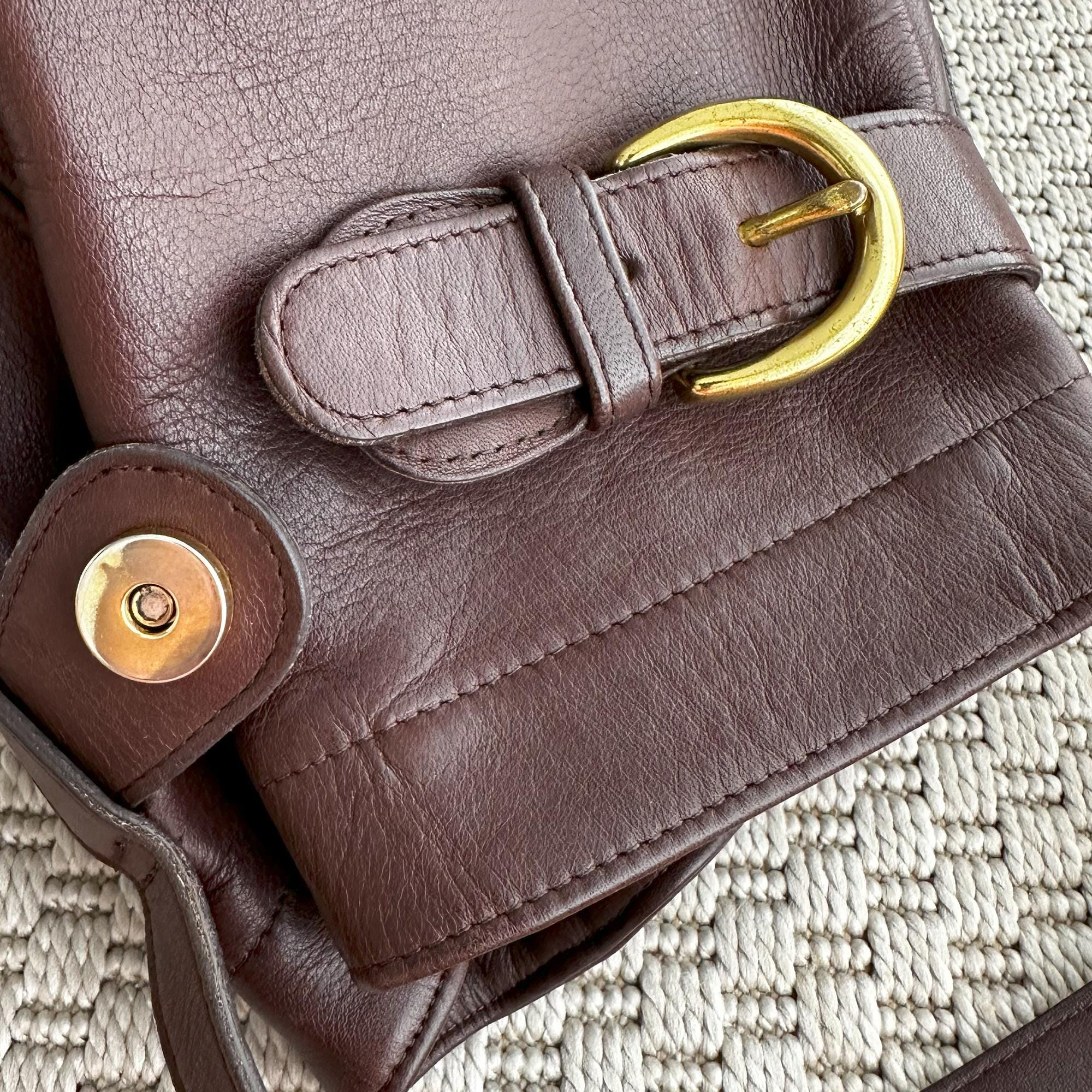 Coach Vintage Belted Pouch Bag 4156 Mahogany With Brass - SOHO