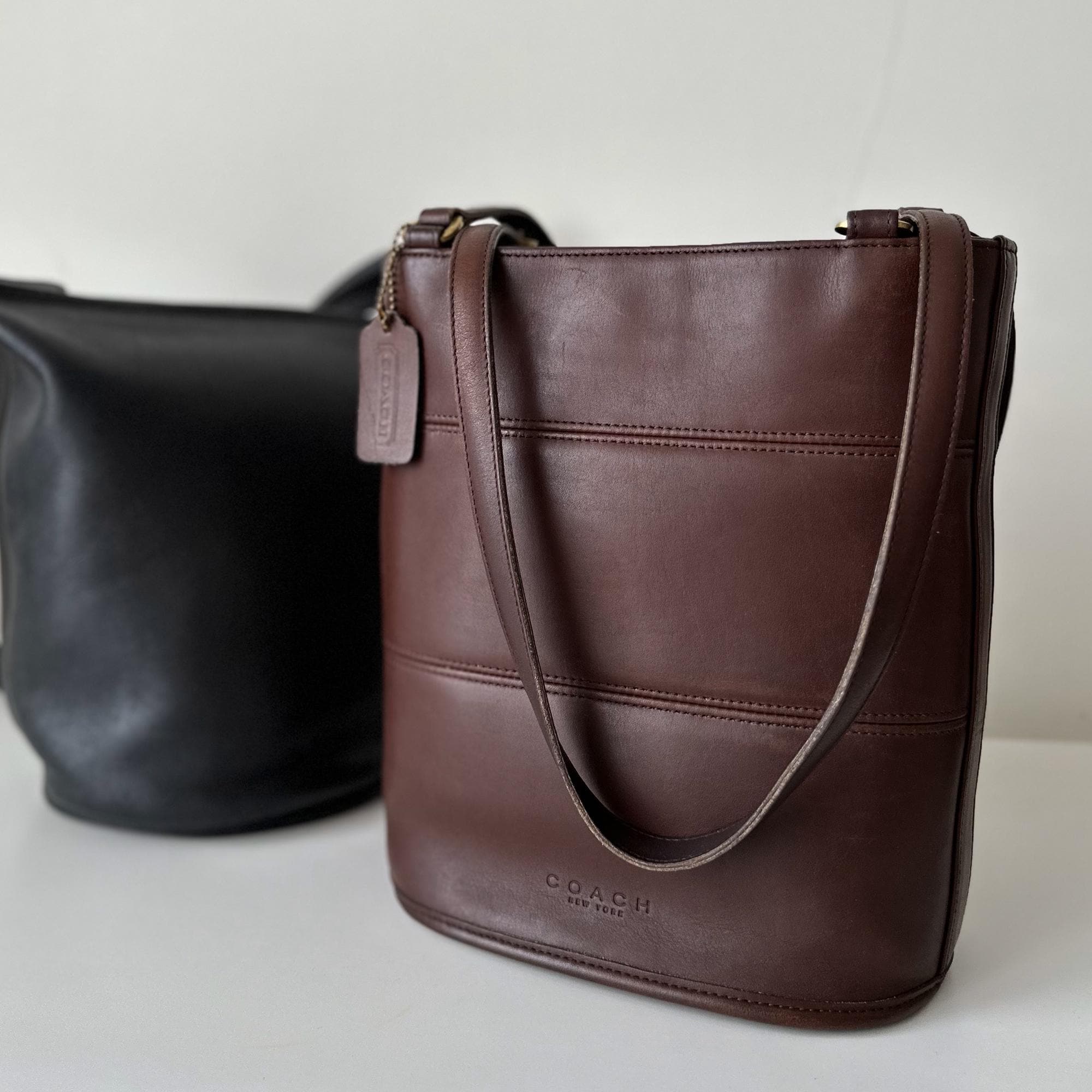 バッグ Vintage Coach Tribeca Bucket Tote Bag Vintage Coach Tribeca Bucket Bag 9099 - Mahogany With Brass