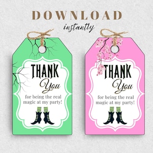 Wicked Gastgeschenk Geschenkanhänger Pink und Grün WICKED inspiriert Elphaba & Glinda aus Canvas