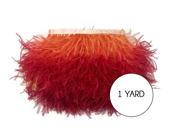 red dress with feathers