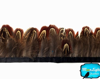 Feather Fringe, 1 Yard - Almond RIngneck Pheasant Plumage Feather Trim : 3222
