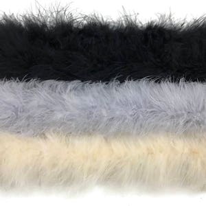 Marabou Boas, 2 Yards Black Turkey Medium Weight Marabou Feather Boa 25 Gram Halloween Craft Supply : 116 image 2