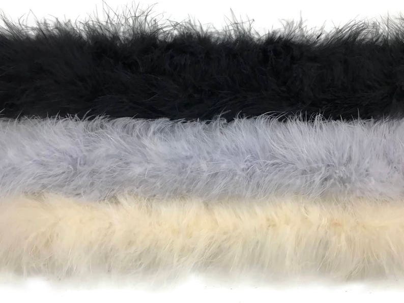 Marabou Boas, 2 Yards Black Turkey Medium Weight Marabou Feather Boa 25 Gram Halloween Craft Supply : 116 image 2