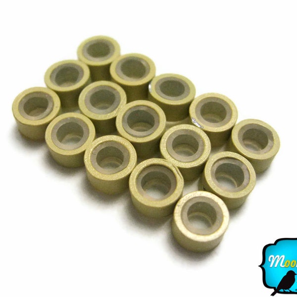 Silicone Hair Bead, 10 Pieces - BEIGE Silicone Micro Ring Beads for Feather Hair Extensions: 293